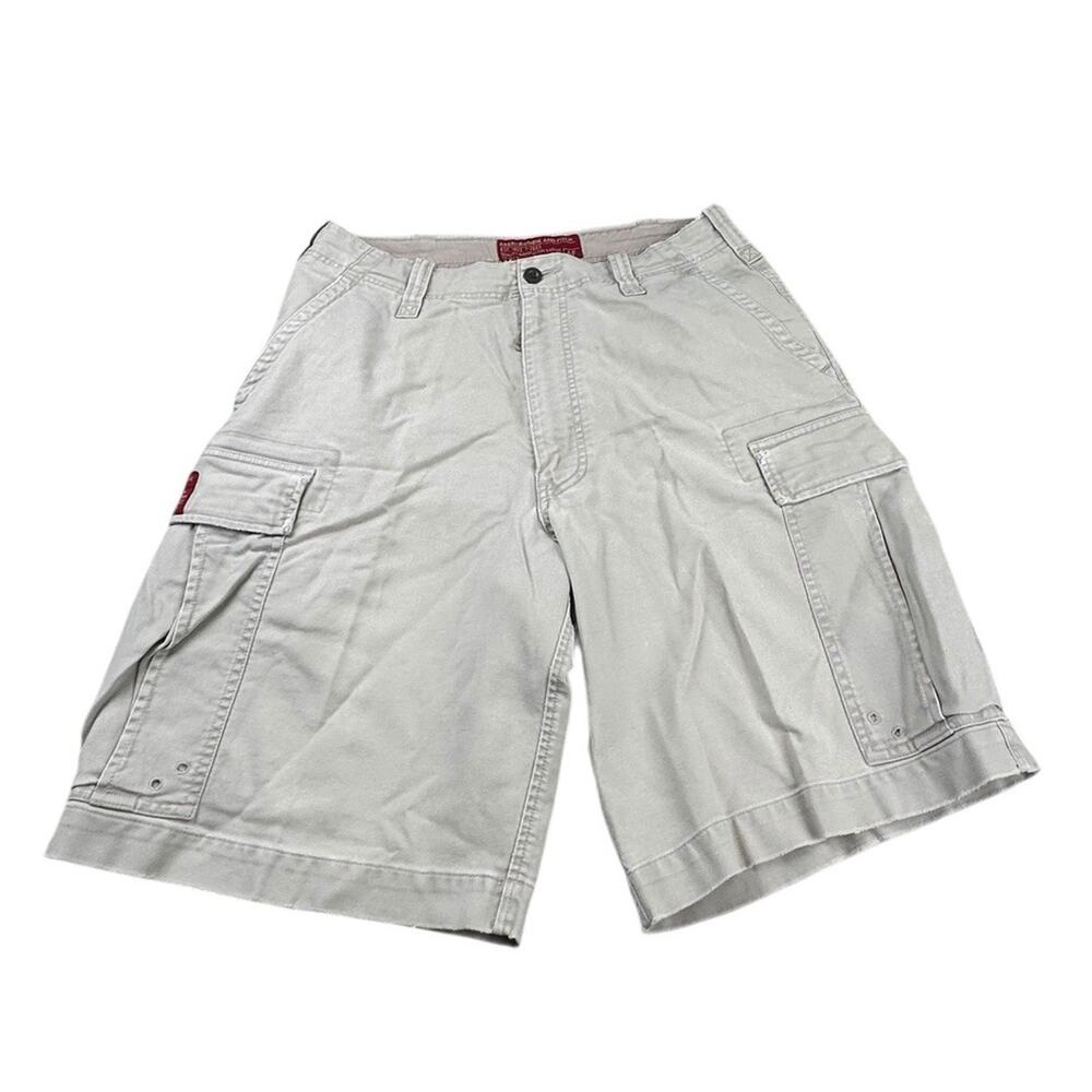 Vintage Abercrombie-Fitch T-2083 Khaki Mens Cargo Shorts Drawstring Y2K Sz 32